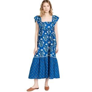 Ro’s Garden Jimmy Dress in Indira Blue Print Sz S
